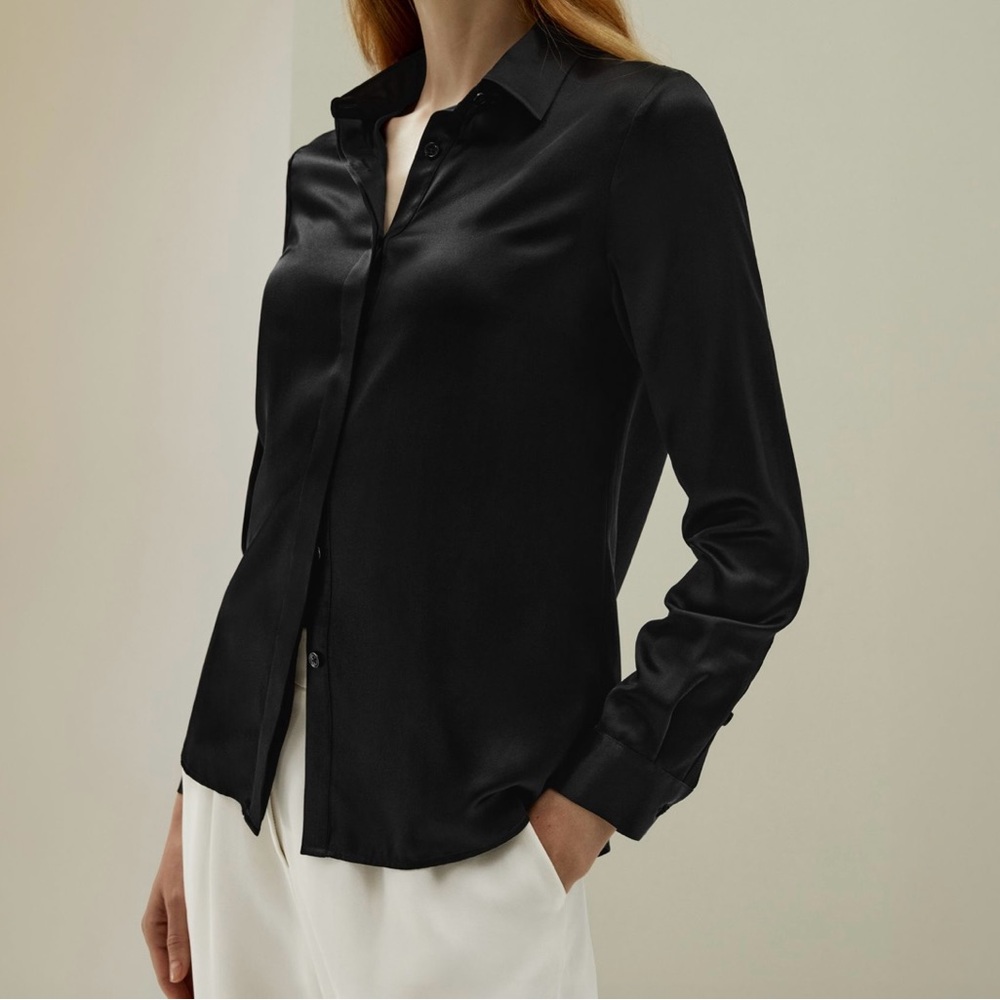 Elegant Black Button-Down Shirt for Women